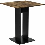 Table salle  manger de forme carre pour cuisine salon 78 cm brun noir
