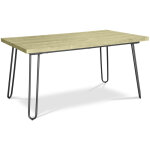 Privatefloor ? table de salle � manger rectangulaire 150cm ? bois naturel et m�tal ? style industriel ...