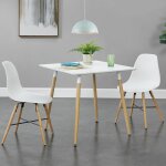 [en. casa] - table de salle � manger hessen carr�e 80 x 80 x 74 cm blanc