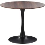 Beliani - table de salle à manger industrielle bois foncé ronde mdf base en métal 90 cm boca Beliani - table de salle à manger industrielle bois foncé ronde mdf base en métal 90 cm boca