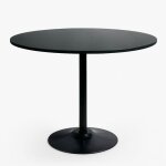 Table salle � manger moderne goblet noire ronde 120cm blackwood +