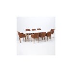 Hellin - table  manger avec rallonges 170x100x74 cm blanc et naturel