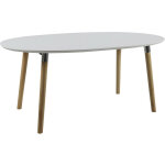 Hellin - table à manger avec rallonges 170x100x74 cm blanc et naturel Hellin - table à manger avec rallonges 170x100x74 cm blanc et naturel