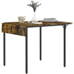 Table de salle � manger pliante table de cuisine extensible avec 2 rabats style industriel rectangulaire ...