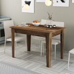 Table de salle � manger avec rangement fiorita l110cm bois fonc�