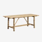 Sklum - table de salle à manger rectangulaire en bambou senia 200 x 80 cm Sklum - table de salle à manger rectangulaire en bambou senia 200 x 80 cm