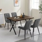 Clipop - table de salle � manger rectangulaire effet b�ton, 4 - 6 personnes, avec pieds en m�tal en forme ...