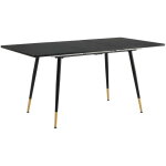 Table de salle � manger rectangulaire scandinave noir chic extensible 120 - 160x80 - urban meuble