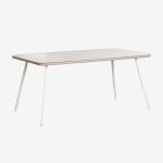 Table � manger rectangulaire 160x90 cm en verre et aluminium arhiza sklum tapioca beige