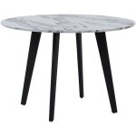 Table se salle à manger ronde 110 cm avec plateau effet marbre et pieds en bois noir de style rétro pour ... Table se salle à manger ronde 110 cm avec plateau effet marbre et pieds en bois noir de style rétro pour ...