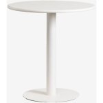 Sklum - table de cuisine ronde �70 cm en m�tal mizzi blanc gardenia