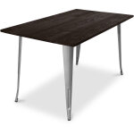 Privatefloor - table à manger rectangulaire - industrielle - bois - tawny acier Privatefloor - table à manger rectangulaire - industrielle - bois - tawny acier
