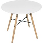 Table enfant ronde bois blanc