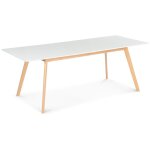 Idmarket - table scandinave extensible inga - 6 - 8 personnes - 160 - 200 cm - blanche