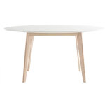Miliboo - table scandinave ovale blanche et bois clair l150 cm leena Miliboo - table scandinave ovale blanche et bois clair l150 cm leena