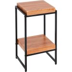 D�coshop26 - table support de plantes �tag�re � fleurs table d'appoint en m�tal mdf nature 61cm med04075 ...
