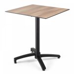 Oviala - table de jardin 70 cm inclinable chene fonc