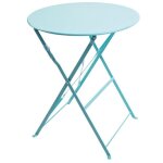 Table de terrasse bleu turquoise en acier ronde 600 mm - bolero Table de terrasse bleu turquoise en acier ronde 600 mm - bolero
