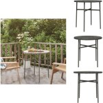 Table � th� gris 45 cm r�sine tress�e - table � th� - table d'ext�rieur - mobilier de jardin - table ...