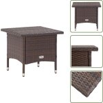 Table � th� marron 50x50x47 cm r�sine tress�e - table de jardin - table ronde - table en r�sine tress�e ...