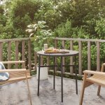 Table � th� noir 45 cm r�sine tress�e vidaxl