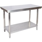 Helloshop26 - table de travail en acier inoxydable 120 x 60 x 85 cm cuisine professionnel Helloshop26 - table de travail en acier inoxydable 120 x 60 x 85 cm cuisine professionnel