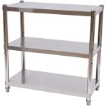 Gojoy ? table de cuisine en acier inoxydable 3 �tag�res ? dimensions 80 x 40 x 80 cm ? capacit� 20 - ...