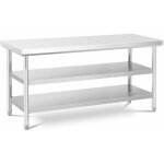 Table de travail acier inoxydable inox cuisine plan professionnel de boucher (60 x 180 cm, 3 niveaux, ...