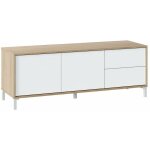 Usinestreet - table tv brooklyn en ch�ne canadien et artik white, meuble de salon de style nordique, ...