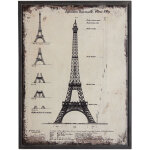 Tableau architecte en bois tour eiffel