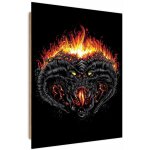 Tableau bois le seigneur des anneaux t�te de balrog - 40 x 60 cm