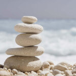 Tableau bord de mer zen beige & gris | tableau salle de bain galets gris | tableau sur toile �t� id�al ...