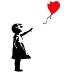 Tableau connu petite fille avec un ballon coeur | tableau original pour salon | tableau sur toile noir ... Tableau connu petite fille avec un ballon coeur | tableau original pour salon | tableau sur toile noir ...