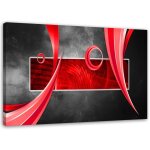 Tableau d�co abstrait rouge gris 60x40