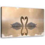 Tableau d�co cygnes amoureux en mer 60x40