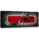 Tableau d�coratif abstrait rouge gris 90x30