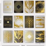 Tableau gold 12 pi�ces 70 x 70 cm
