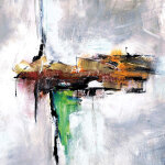 Tableau moderne art abstrait pour salon | tableau sur toile mutlicolore gris, vert et orange | tableau ... Tableau moderne art abstrait pour salon | tableau sur toile mutlicolore gris, vert et orange | tableau ...