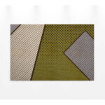 Tableau moderne g�om�trique | tableau inspiration pop art vert gris & beige | tableau graphique id�al ...