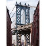 Tableau moderne pont de brooklyn | tableau new york id�al d�co salon | tableau sur toile style industriel ...