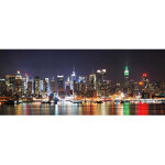 Tableau paysage new york skyline | tableau sur toile multicolore ville am�ricaine | tableau bleu new ...