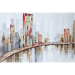 Kuateh - tableau peinture abstraite kuath paysage de new york 120x80 cm huile sur toile