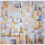 Hhg - tableau peinture � huile cubique, peint � la main � 100%, toile de d�coration murale xl, 100x100cm ...
