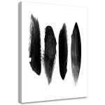 Tableau sur toile abstrait noir et blanc 40x60