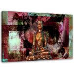 Tableau sur toile abstrait peinture de bouddha 90x60