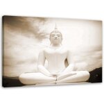 Tableau sur toile bouddha blanc spa 90x60