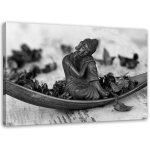 Tableau sur toile bouddha zen spa noir et blanc 60x40