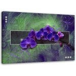 Tableau sur toile fleur d'orchid�e nature violet 90x60