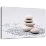 Tableau sur toile, pierres zen beiges - 60x40