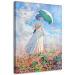 Tableau sur toile reproduction femme au parapluie - c. monet 70x100